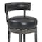 Armen Living Corbin 26" Counter Height Swivel Onyx Faux Leather and American Gray Wood Bar Stool LCCBBAGRON26 - alternate 6